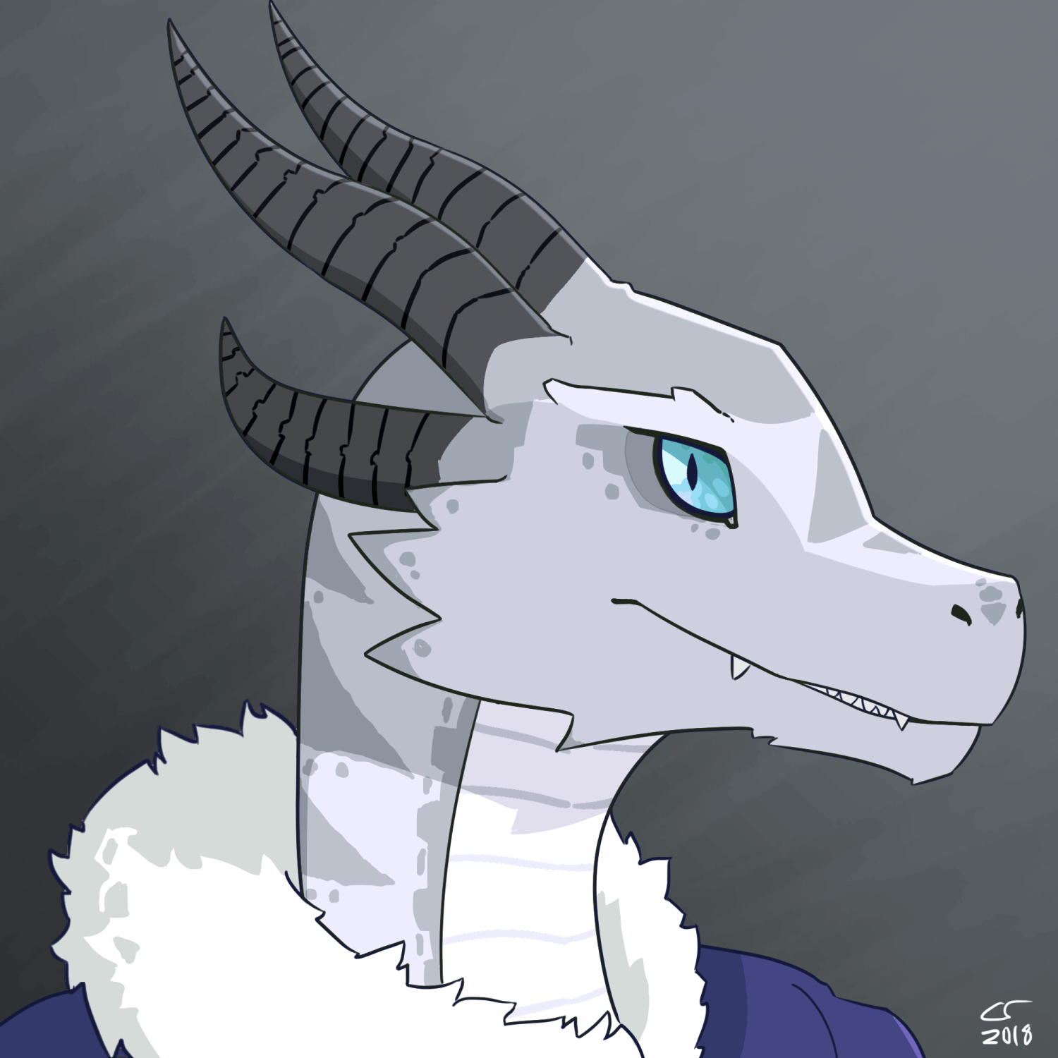 Portrait of a dragonborn noblewoman in a fur coat. She looks a little different than before.