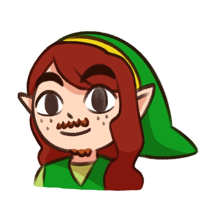 PNGtuber of my avatar dressed as Link from Legend of Zelda, mouth closed.